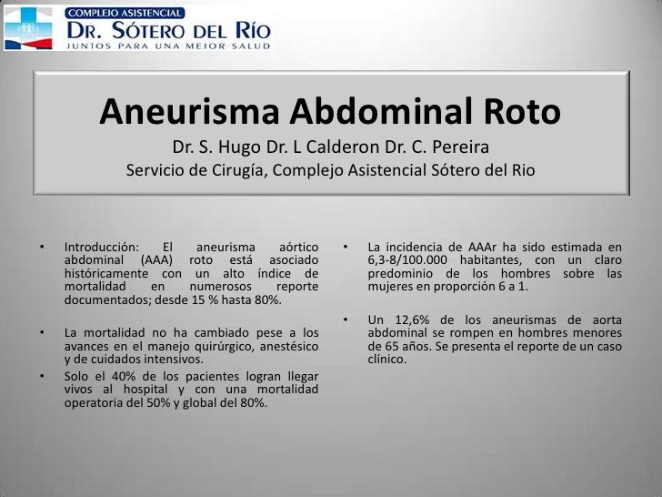 aneurisma aorta abdominal roto